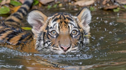 Tiger amidst beautiful nature , nature wildlife