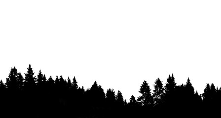 Abstract Background in Black and White - Art , Silhouette of trees in black and white	
