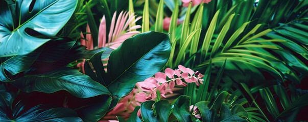 Captivating green foliage, Vibrant and lush tropical plant wallpapers or background. 