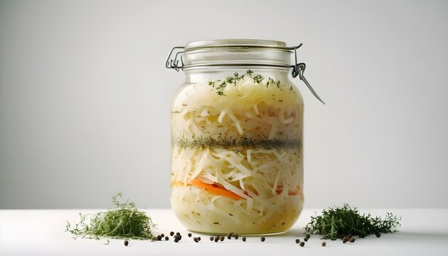 Homemade sauerkraut, black pepper and thyme