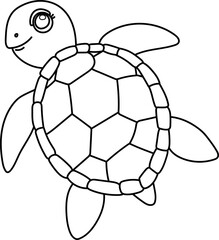 Obraz premium Sea Turtle Cute Doodle