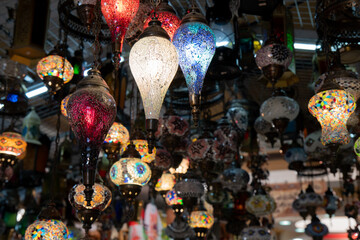 Muscat market, Omani souvenirs, Arabic plates and vases, Omani art