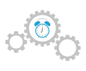 alarm clock in gear mechanism icon