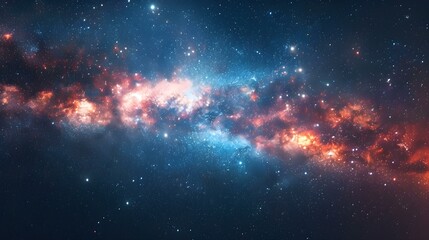 Fototapeta premium Stunning celestial display in May glowing galaxy in night sky. Concept Stargazing, Astronomy, Celestial Events, Night Sky Photography, May Sky Display