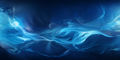 Blue Waves and Lines in Futuristic Theme , Futuristic Blue Waves , Dynamic Lines on Dark Background generative AI 