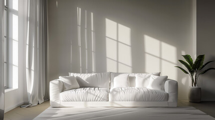 White room, white sofa
