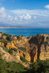 Scenic Algarve Coastline In Portugal