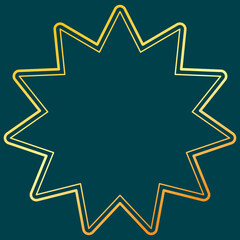 Vector illustration of Speech bubbles 7 [double line (gold)]