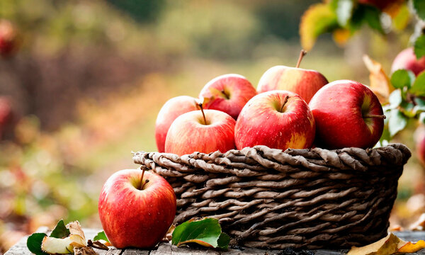 apple harvest in the garden. Selective focus.