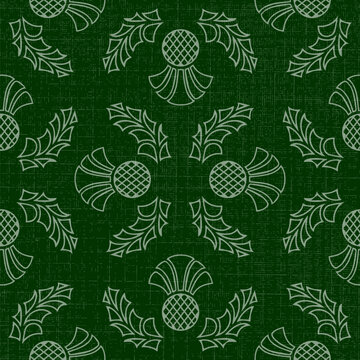 Seamless floral pattern with thistle