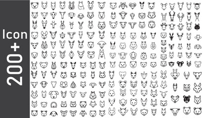 Fototapeta na wymiar Animals logos collection. Animal logo set. Isolated on White background. animal modern line vector bundle.
