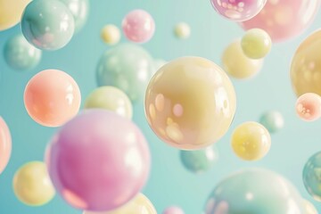 Geometric shapes: Pastel spheres abstract background