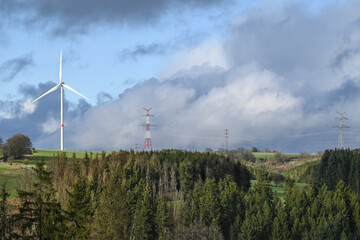 Eoliennes Belgique Wallonie environnement energie planète ciel