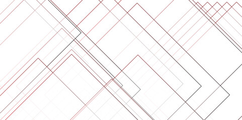 Abstract white and red background design with layers of Geometric squares with digital connection of lines.vector futuristic digital landscape with lines.Futuristic geometric shape realistic lines - obrazy, fototapety, plakaty