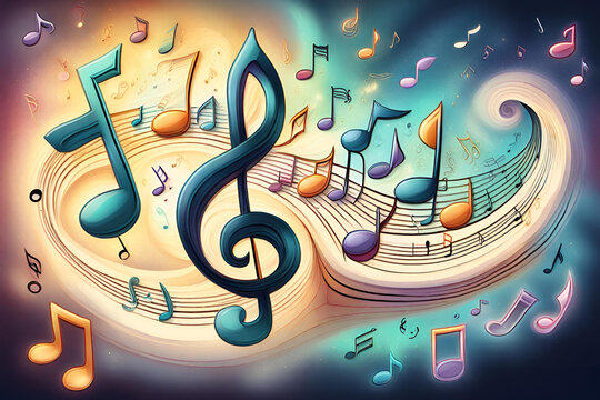Music notes background, musical notes