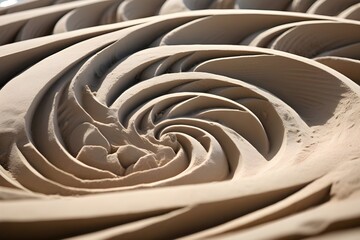 Abstract Sand Art: Close-up shots of sand patterns or sculptures on the beach, creating abstract and visually intriguing compositions.

