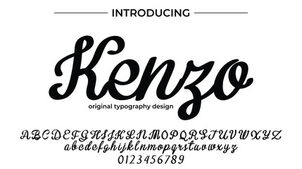 Kenzo Font Stylish brush painted an uppercase vector letters, alphabet, typeface