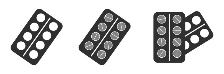 Drugs medicine pills card black icon vector illustration