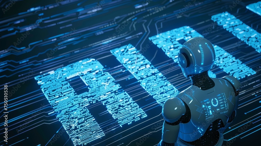 Poster Deep learning. Artificial Intelligence (AI). GUI (Graphical User Interface).