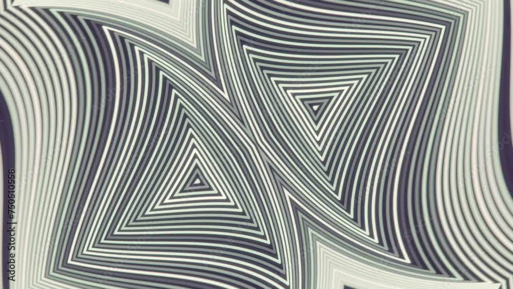 Aufkleber 3d rendering loop animation with geometric pattern of light stripes 4K