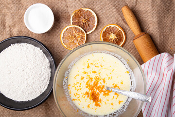 Home Baking - Blending Orange Peel with Basic Baking Ingredients
