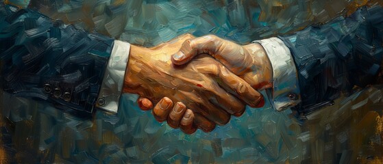 The handshake of business in watercolor style