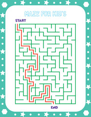 Maze for kids illustration