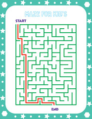 Maze for kids illustration