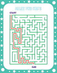 Maze for kids illustration