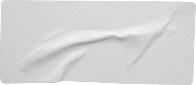 Paper sticker label isolated on white background