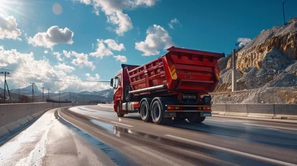 Tafelkleed dump truck on the highway, © Edgar Martirosyan