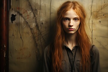 Fototapeta premium Sad young woman in gothic style, black beauty fantasy style. Mysterious mystery.
