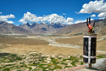 View at the Zanskar valley from the Stongdey Monastery