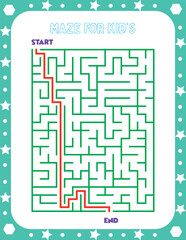 Maze for kids illustration