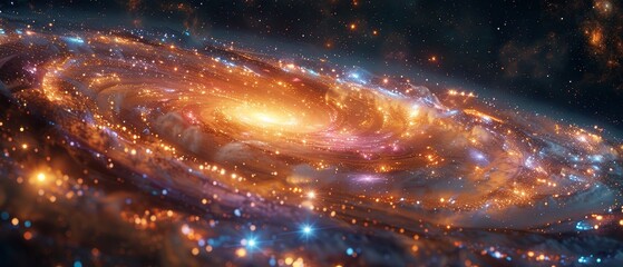 Science fiction wallpaper depicting a beautiful view of deep space. Billions of galaxies fill the universe. NASA provided portions of this image.