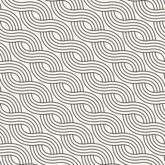 Obraz premium Vector seamless pattern. Repeating geometric elements. Stylish monochrome background design.