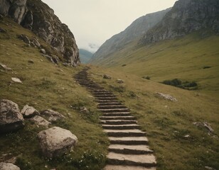 stairs in the mountains
