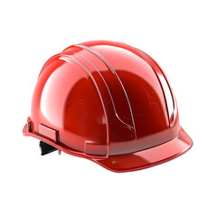 Red worker helmet isolated on a white background