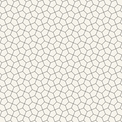 Vector seamless pattern. Repeating geometric elements. Stylish monochrome background design. - 750517946