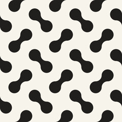 Vector seamless pattern. Repeating geometric elements. Stylish monochrome background design. - 750518113