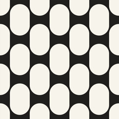 Vector seamless pattern. Repeating geometric elements. Stylish monochrome background design. - 750518177