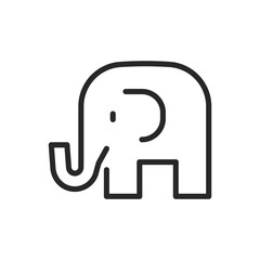 Republican Party Elephant Icon, Conservative Political Symbol, GOP Outline Vector Sign Design for Campaigns and Political Representation.