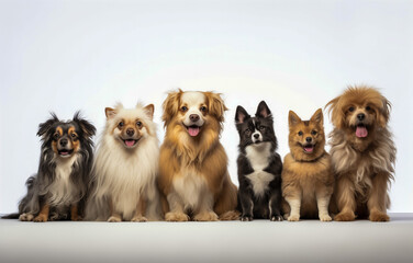 Happy canine companions, a lineup of adorable dogs