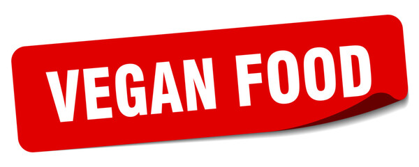vegan food sticker. vegan food label - obrazy, fototapety, plakaty