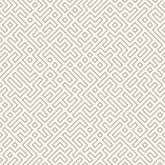 Vector seamless pattern. Repeating geometric elements. Stylish monochrome background design. - 750521146
