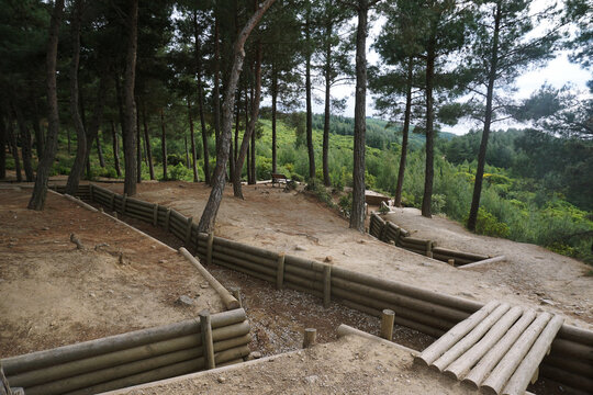 Preserved trenches at Lone Pine, Anzac Cove, Gallipoli 
