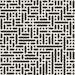Vector seamless pattern. Repeating geometric elements. Stylish monochrome background design. - 750521998