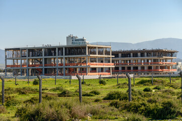 Fototapeta na wymiar construction of a residential complex in winter in Cyprus 2