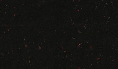 Handmade Rice Fibers Red Flowers Black Paper Texture for Scrapbook Background. Seamless Transition.