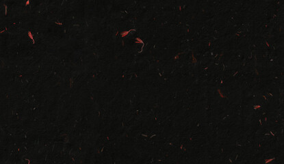 Floral Decorative Natural Chinese Fibers Red Flowers Black Paper Texture Background. Seamless...